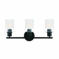 Designers Fountain Cedar Lane 22in 3-Light Matte Black Modern Indoor Vanity Light with Two-Tone Glass Shades D236M-3B-MB